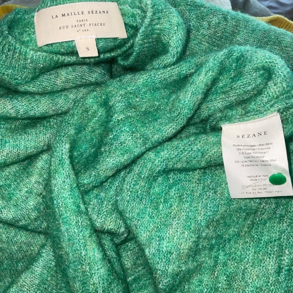 Sezane Green Crew Neck Sweater - Picture 4 of 6